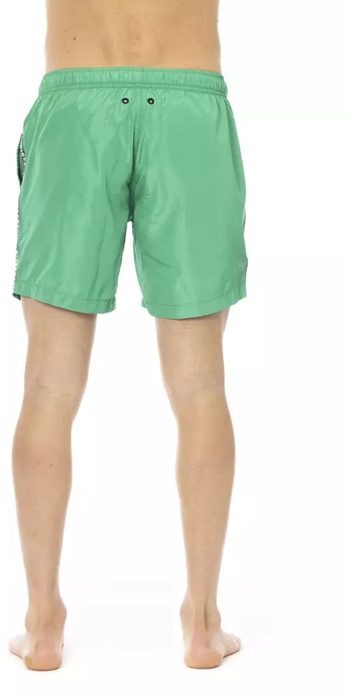 Dirk Bikkembergs Bikkembergs Green Polyester Men Swim Short Groen