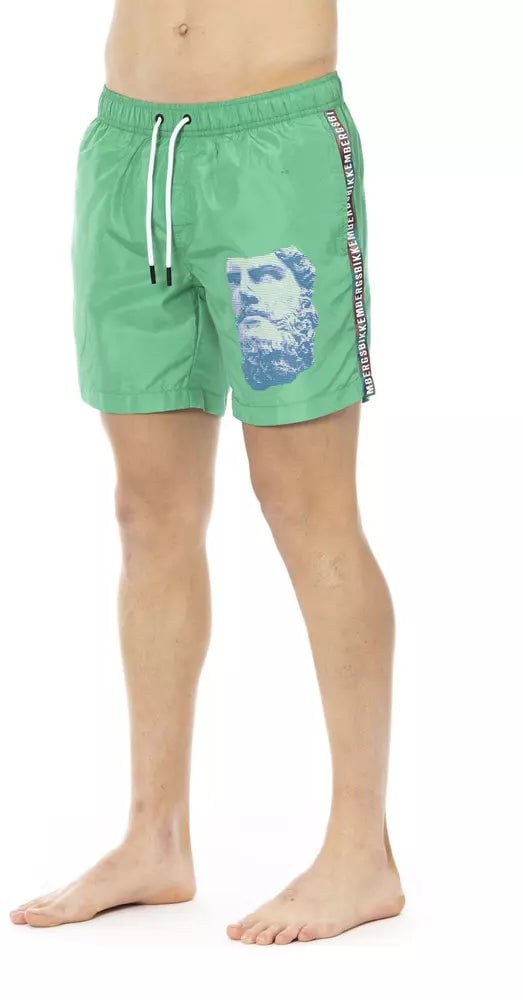 Dirk Bikkembergs Bikkembergs Green Polyester Men Swim Short Groen