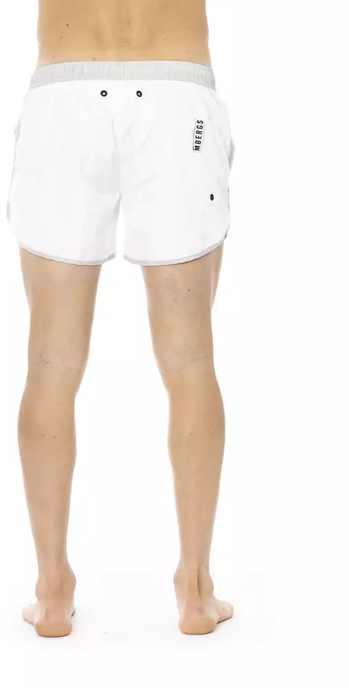 Dirk Bikkembergs Bikkembergs White Polyester Men's Swim Short Wit