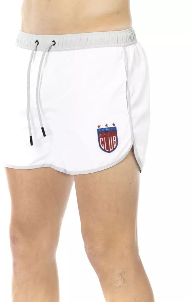 Dirk Bikkembergs Bikkembergs White Polyester Men's Swim Short Wit