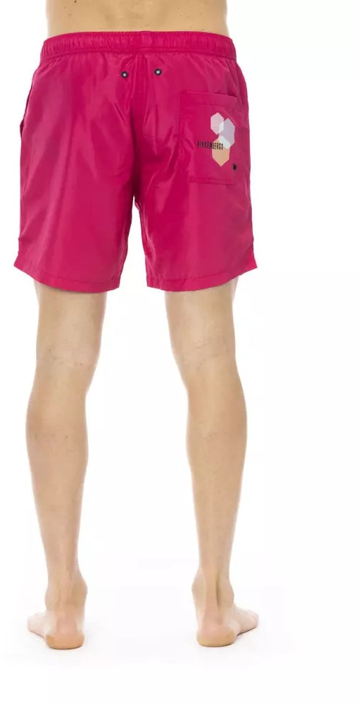 Dirk Bikkembergs Bikkembergs Fuchsia Polyester Men Swim Short Roze