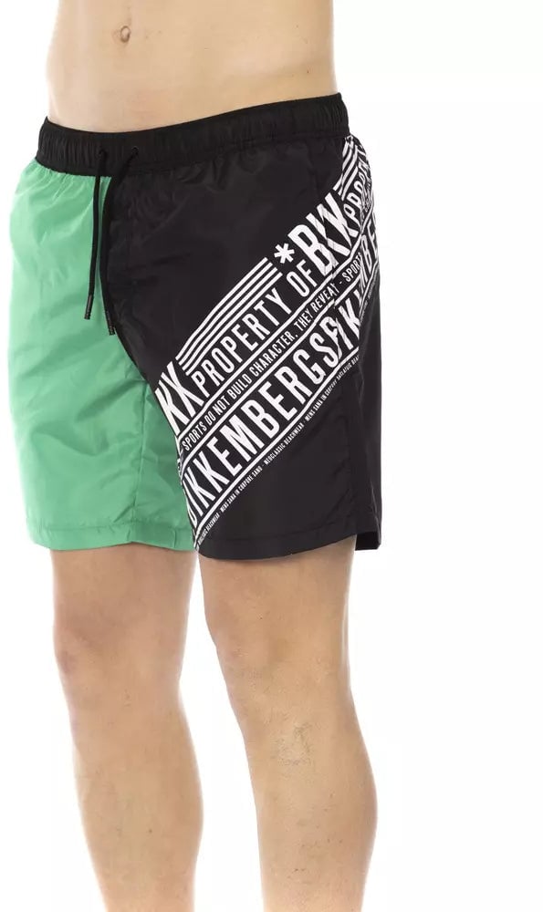 Dirk Bikkembergs Bikkembergs Green Polyester Men Swim Short Groen