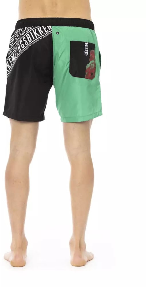 Dirk Bikkembergs Bikkembergs Green Polyester Men Swim Short Groen