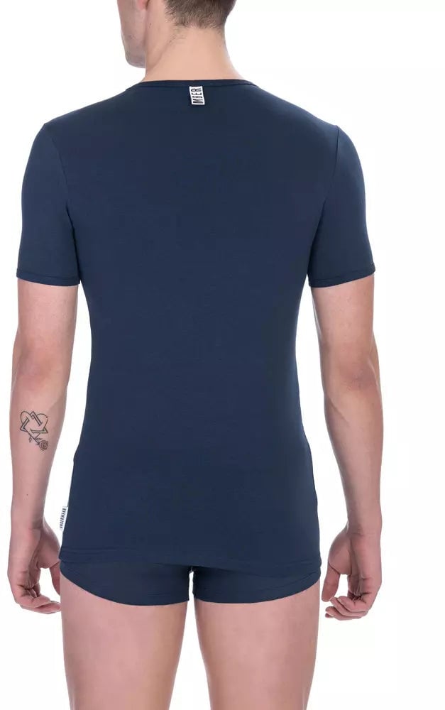 Dirk Bikkembergs Bikkembergs Blue Cotton Men's T-Shirt Blauw