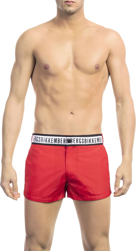 Dirk Bikkembergs Bikkembergs Red Polyamide Men Swim Short Rood