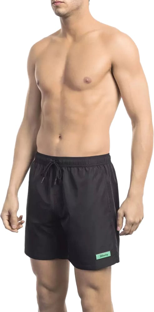 Dirk Bikkembergs Bikkembergs Black Polyester Men Swim Short Zwart