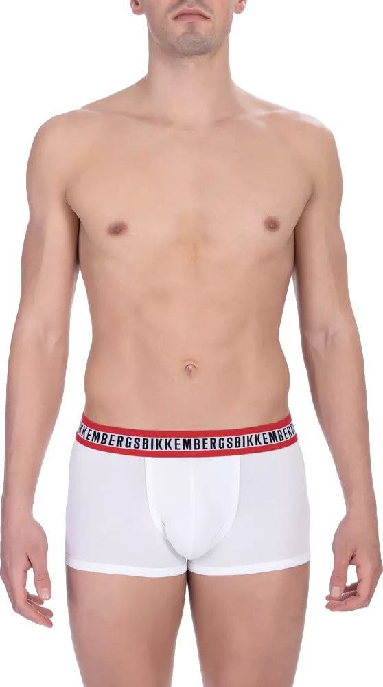 Dirk Bikkembergs Bikkembergs White Cotton Men's Underwear Trunk Twin Pack Wit