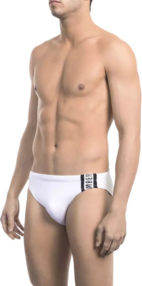 Dirk Bikkembergs Bikkembergs White Polyamide Men Swimwear Wit
