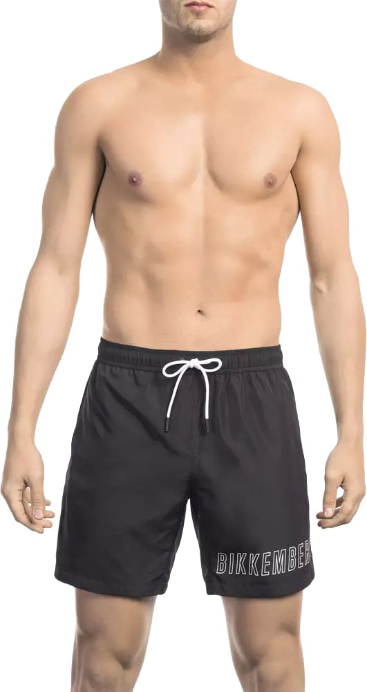 Dirk Bikkembergs Bikkembergs Black Polyester Men Swim Short Zwart