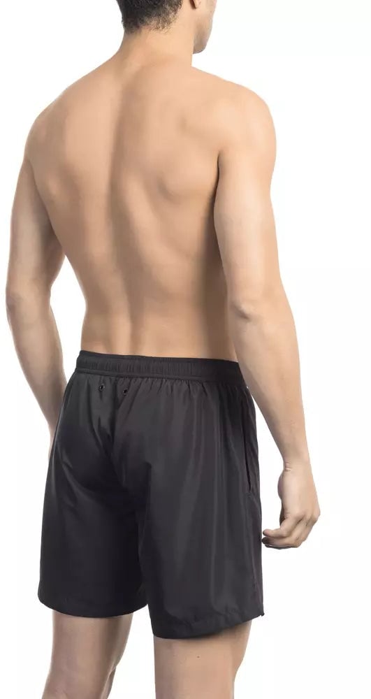 Dirk Bikkembergs Bikkembergs Black Polyester Men Swim Short Zwart