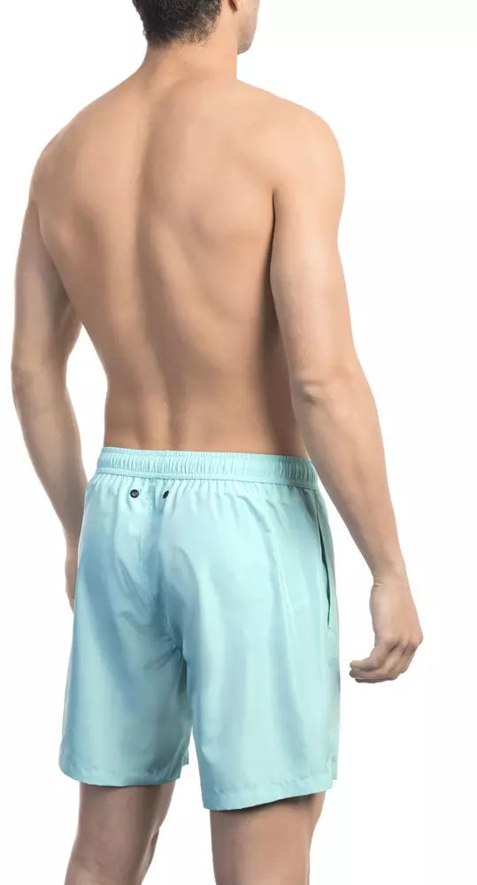 Dirk Bikkembergs Bikkembergs Light Blue Polyester Men Swim Short Blauw