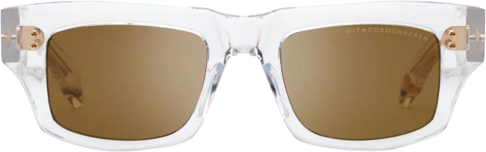 Dita Cosmohacker Bold Rectangular Sunglasses with Transparent Frame Neutraal