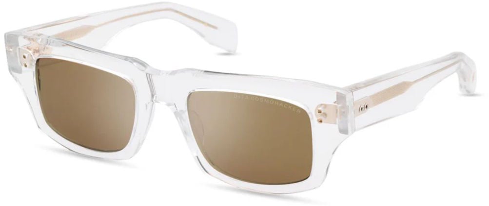 Dita Cosmohacker Bold Rectangular Sunglasses with Transparent Frame Neutraal