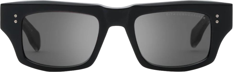 Dita Cosmohacker Rectangular Black Sunglasses with Glossy Finish Grijs
