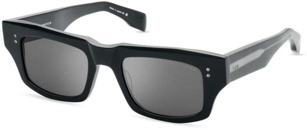 Dita Cosmohacker Rectangular Black Sunglasses with Glossy Finish Grijs