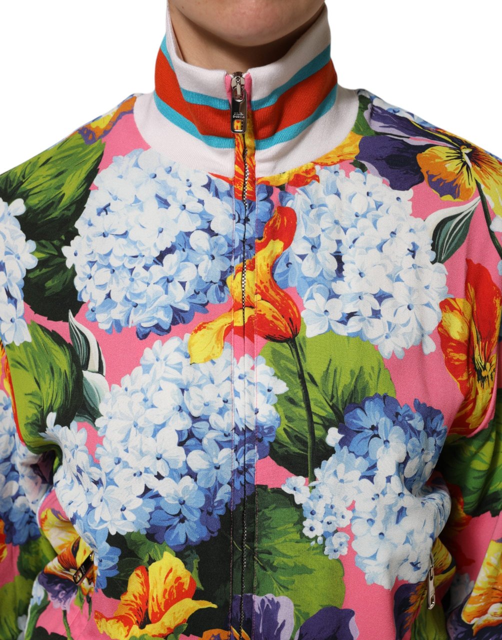 Dolce & Gabbana Multicolor Floral Print Zip Cardigan Jacket Divers
