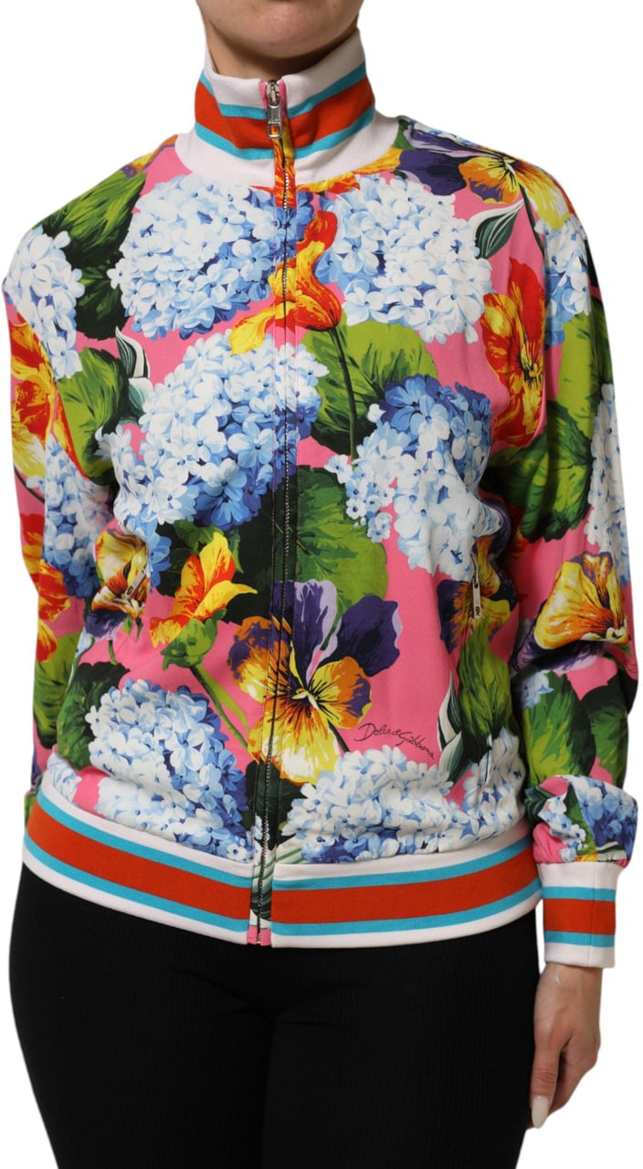 Dolce & Gabbana Multicolor Floral Print Zip Cardigan Jacket Divers