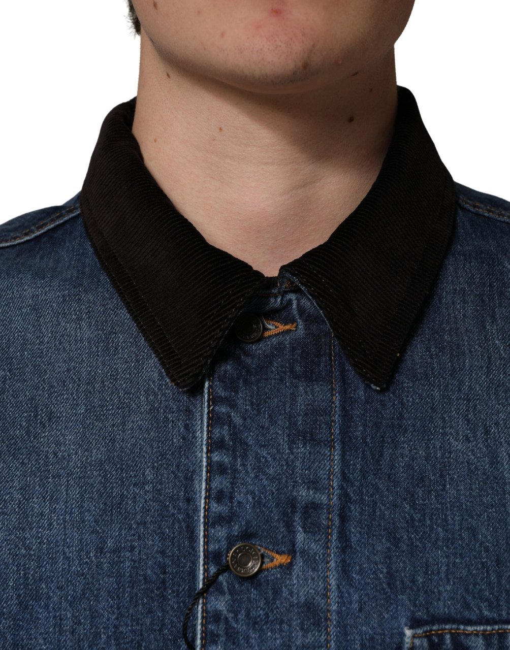 Dolce & Gabbana Black Blue Cotton Denim Blouson Men Jacket Divers