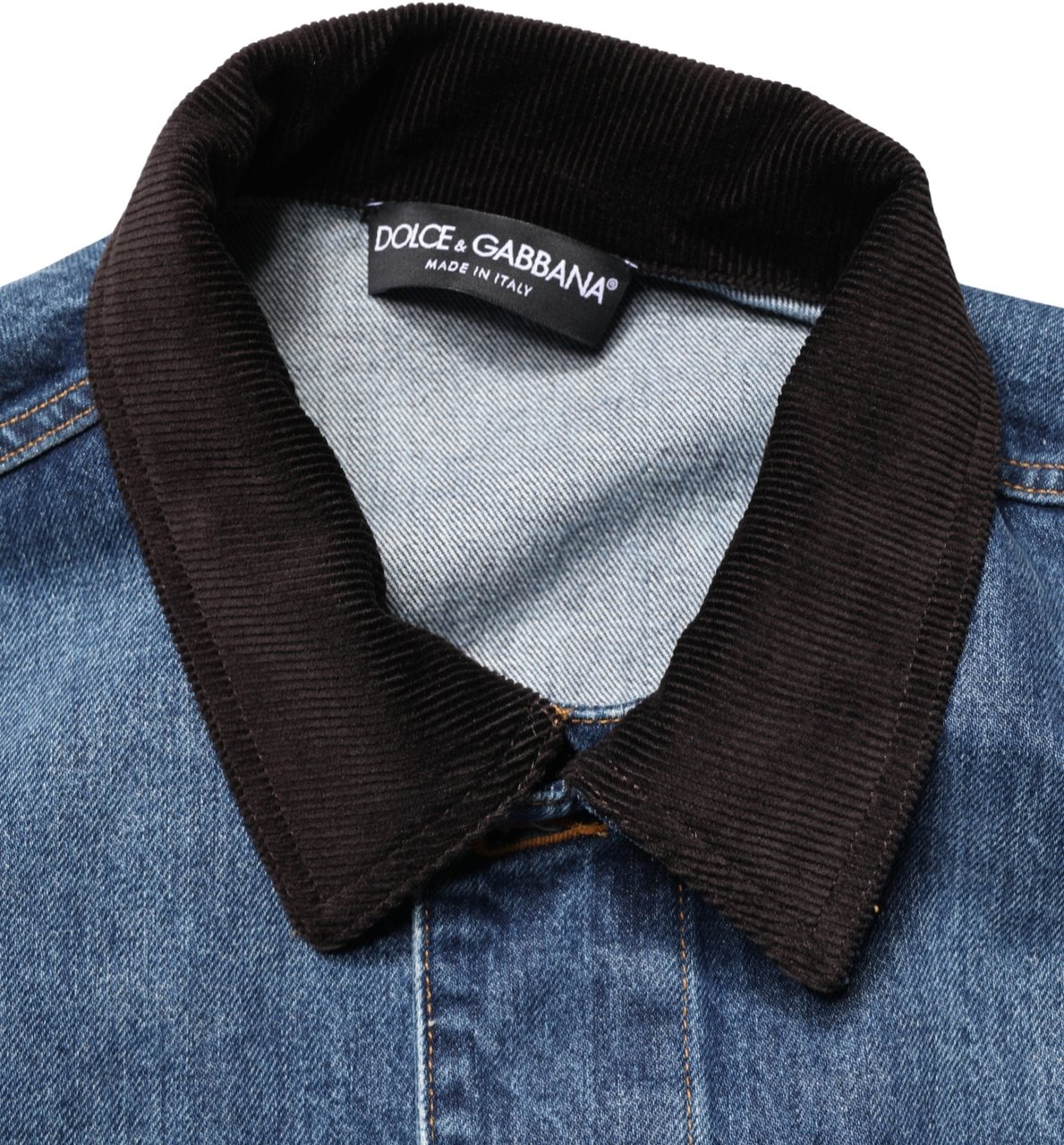 Dolce & Gabbana Black Blue Cotton Denim Blouson Men Jacket Divers