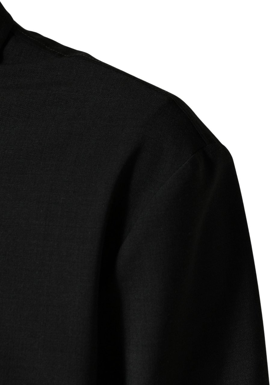 Dolce & Gabbana Black Wool Logo Full Zip Men Bomber Jacket Zwart