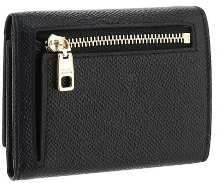 Dolce & Gabbana Black Calf Leather Bos Taurus Wallet Zwart