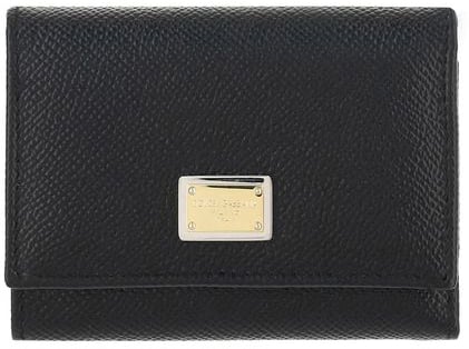 Dolce & Gabbana Black Calf Leather Bos Taurus Wallet Zwart