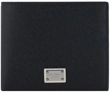 Dolce & Gabbana Dolce & Gabbana Black Calf Leather Bos Taurus Wallet Zwart