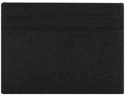 Dolce & Gabbana Dolce & Gabbana Black Calf Leather Bos Taurus Wallet Zwart