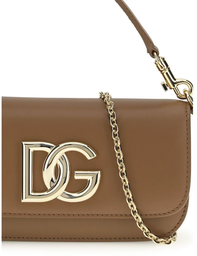 Dolce & Gabbana Dolce & Gabbana Brown Calf Leather Bos Taurus Handbag Bruin