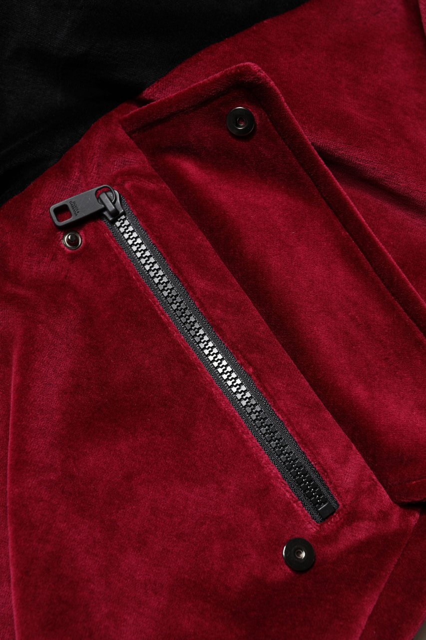 Dolce & Gabbana Red Black Cotton Logo FullZip Bomber Jacket Divers