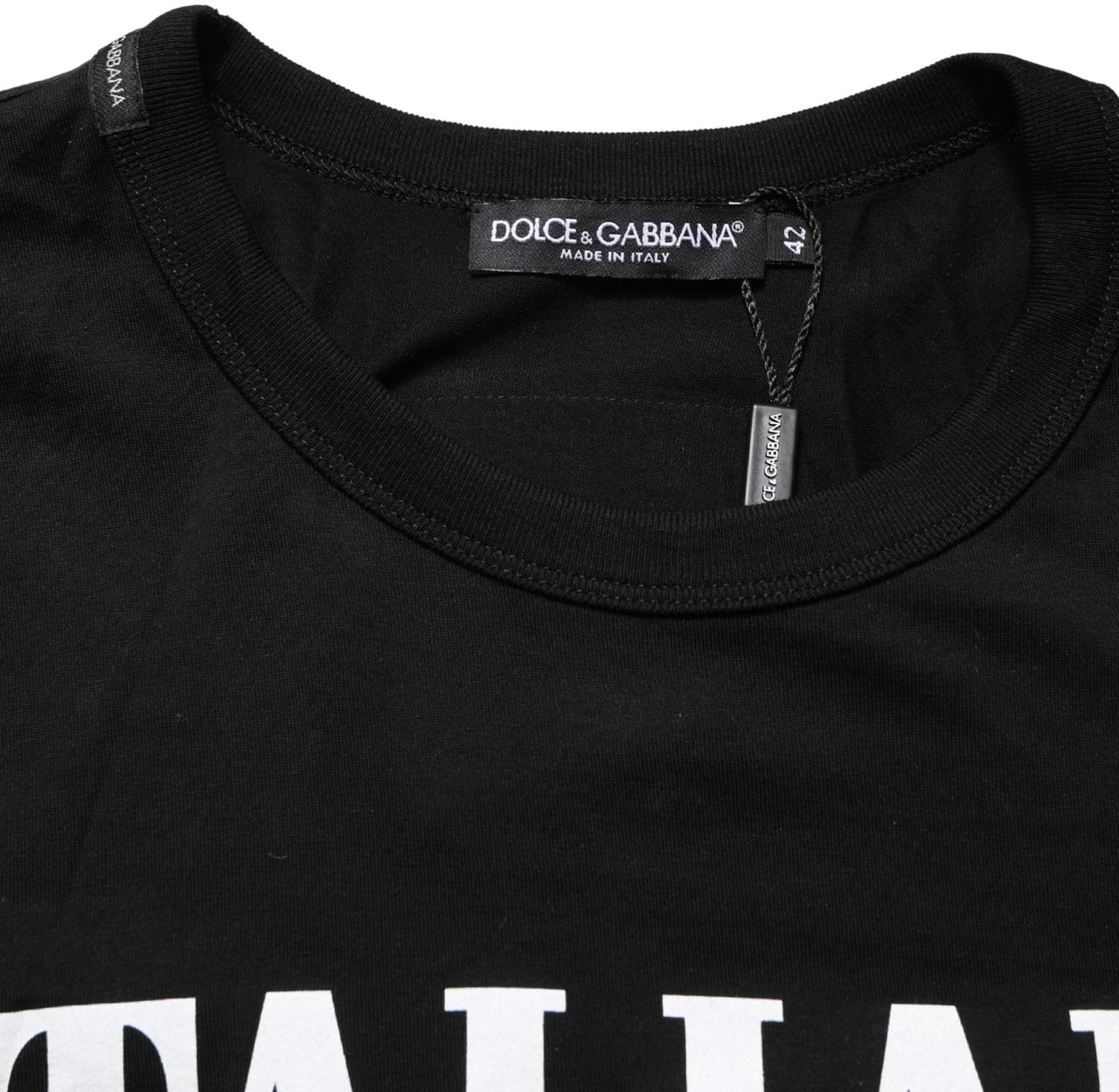 Dolce & Gabbana Black Italians Do It Better Camo Pocket Men T-shirt Zwart