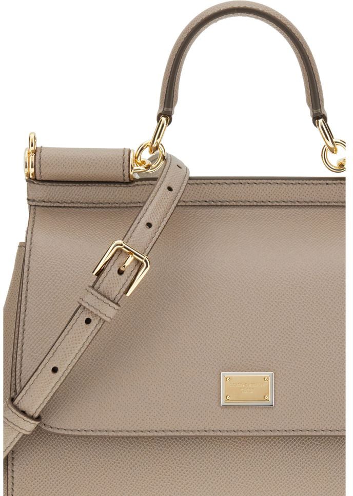 Dolce & Gabbana Dolce & Gabbana Gray Calf Leather Bos Taurus Shoulder Bag Grijs