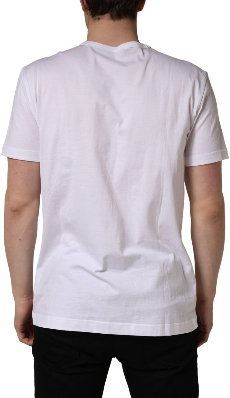 Dolce & Gabbana White DG Leaf Embroidery Crew Neck T-shirt Wit