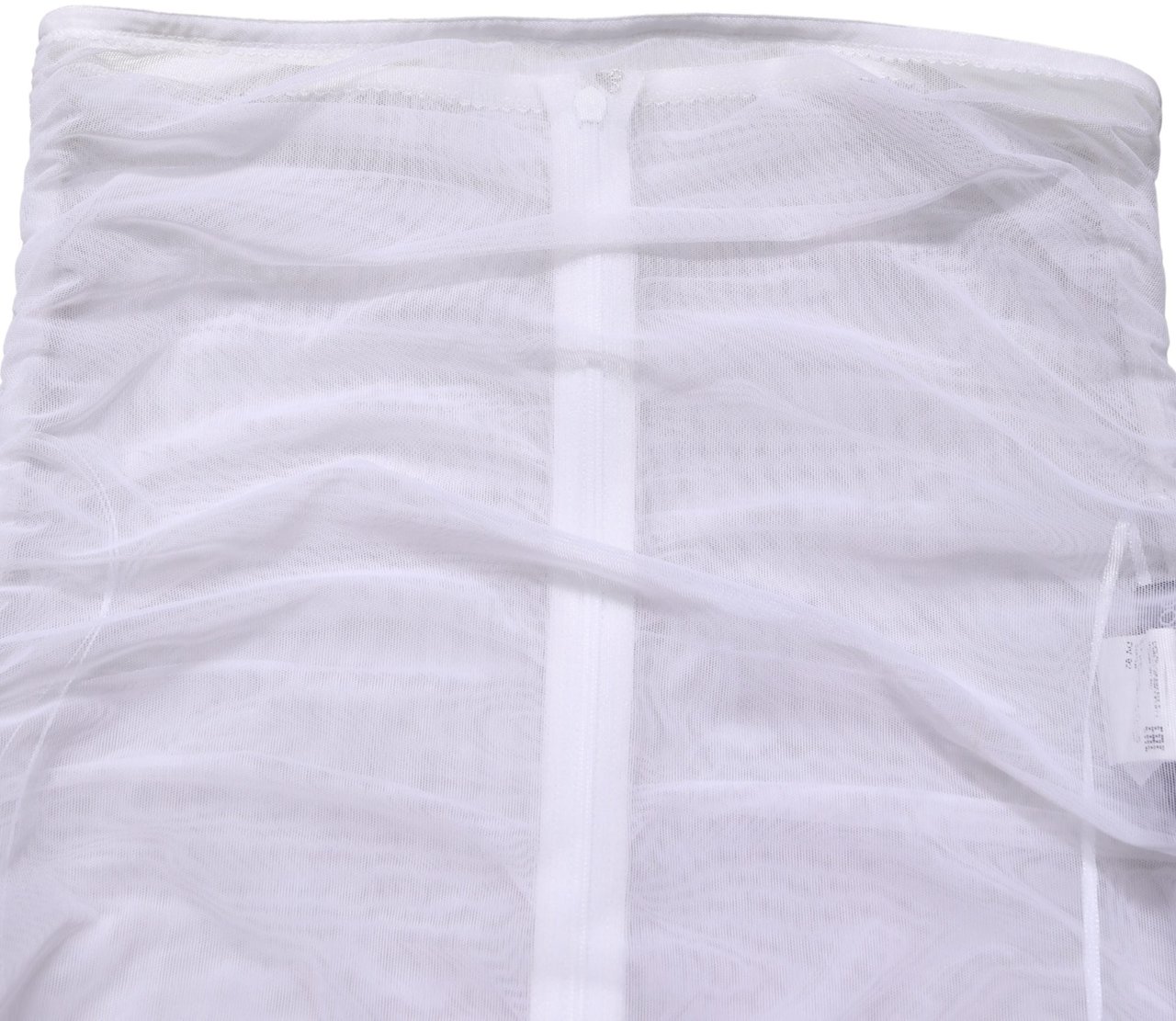 Dolce & Gabbana White Sheer Nylon Stretch Sheath Maxi Dress Wit
