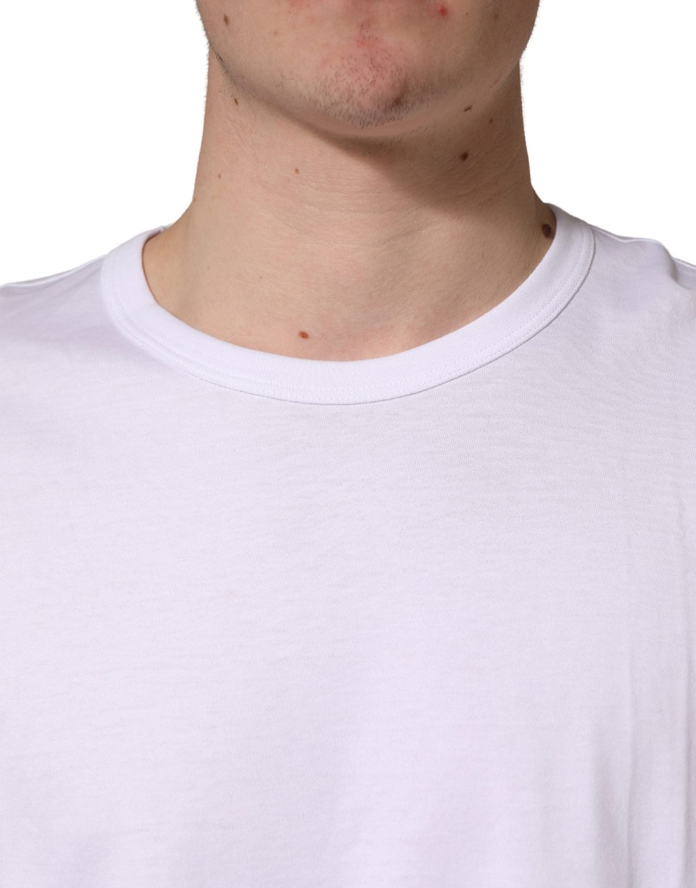 Dolce & Gabbana White Cotton Short Sleeves Crew Neck T-shirt Wit