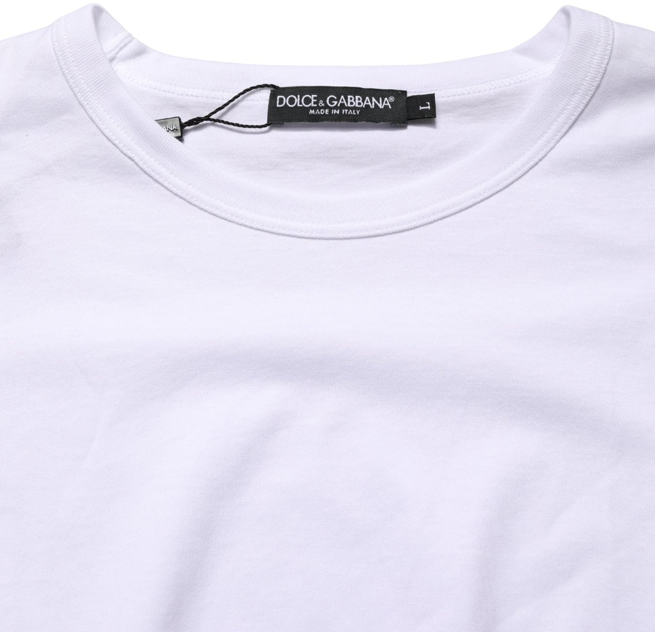 Dolce & Gabbana White Cotton Short Sleeves Crew Neck T-shirt Wit