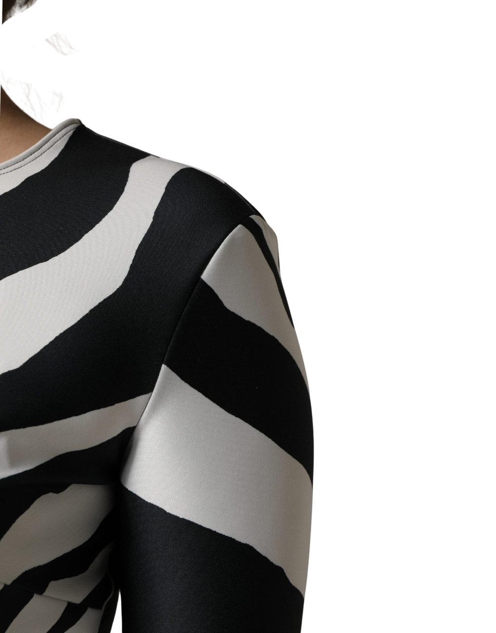 Dolce & Gabbana Black White Polyester Zebra Pattern Jumpsuit Divers