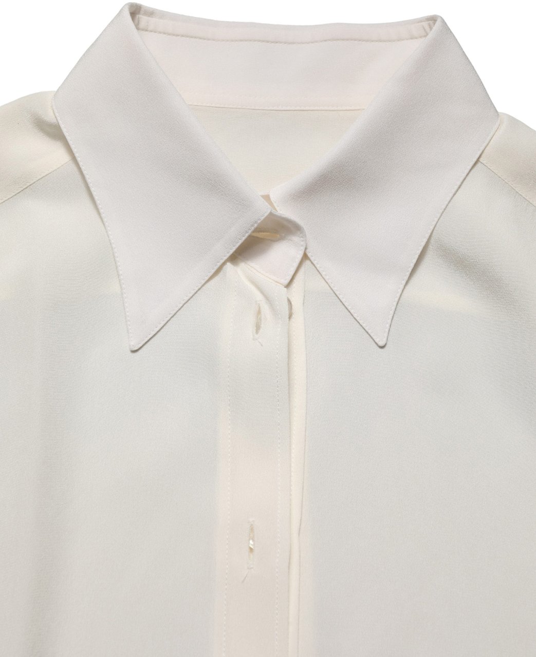 Dolce & Gabbana Off White Collared Long Sleeves Blouse Top Wit