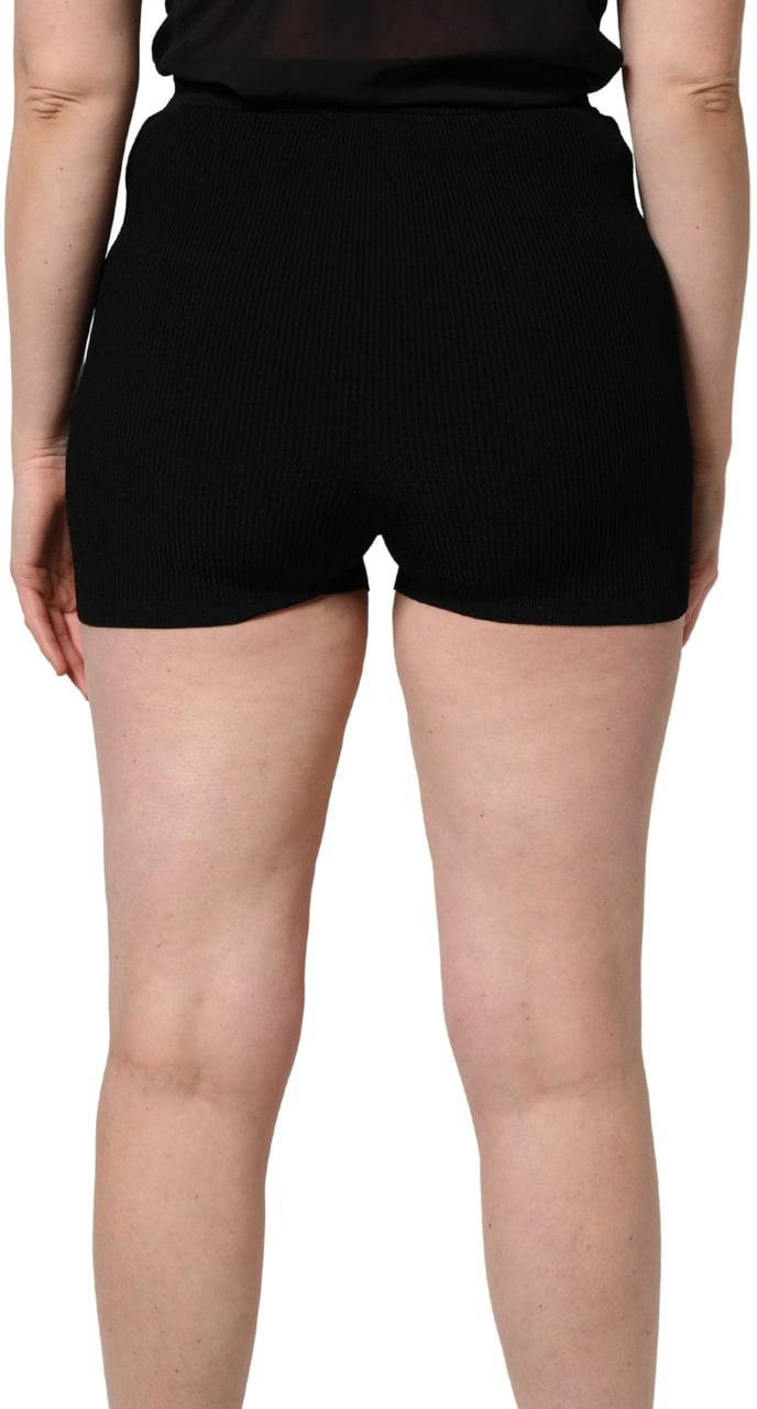 Dolce & Gabbana Black Viscose High Waisted Hot Pants Shorts Zwart