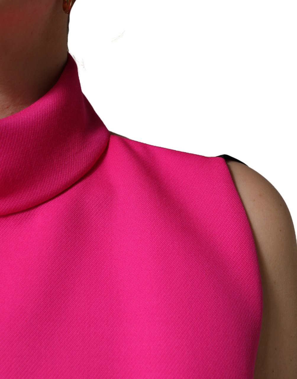 Dolce & Gabbana Hot Pink Wool Backless Sleeveless Tank Top Roze