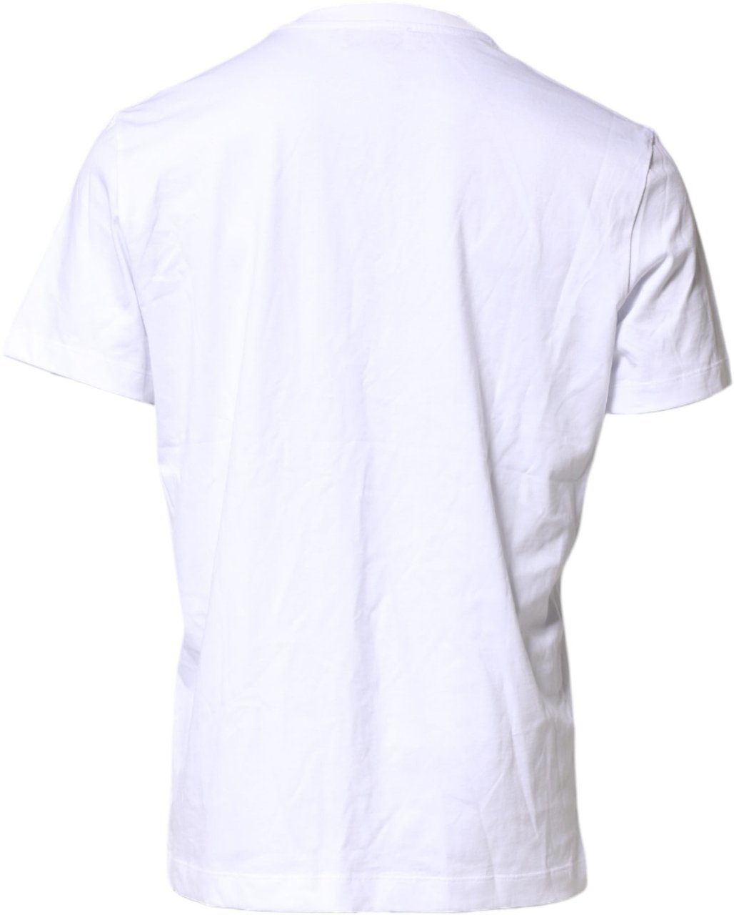 Dolce & Gabbana White Cotton DG Logo Embroidery Men T-shirt Wit