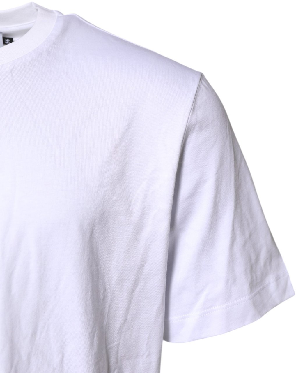 Dolce & Gabbana White Cotton DG Logo Embroidery Men T-shirt Wit
