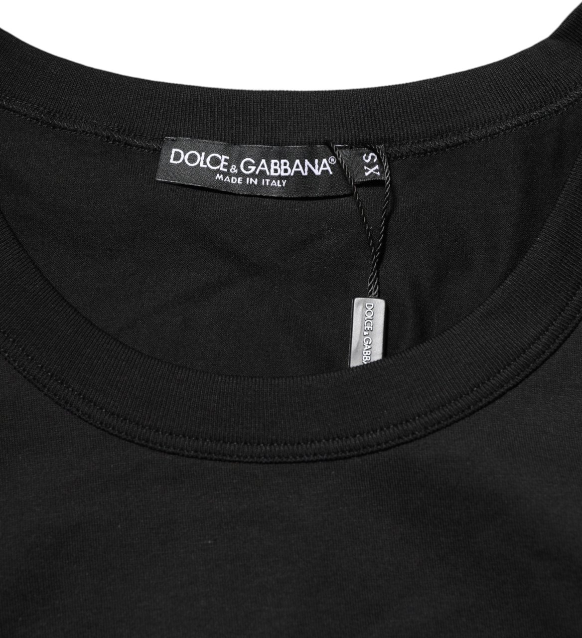 Dolce & Gabbana Black Cotton Sleeveless Men Tank Top T-shirt Zwart