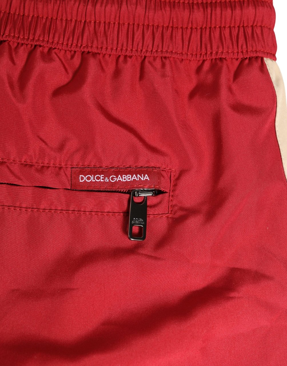 Dolce & Gabbana Red Polyester Men Drawstring Shorts Swimwear Rood
