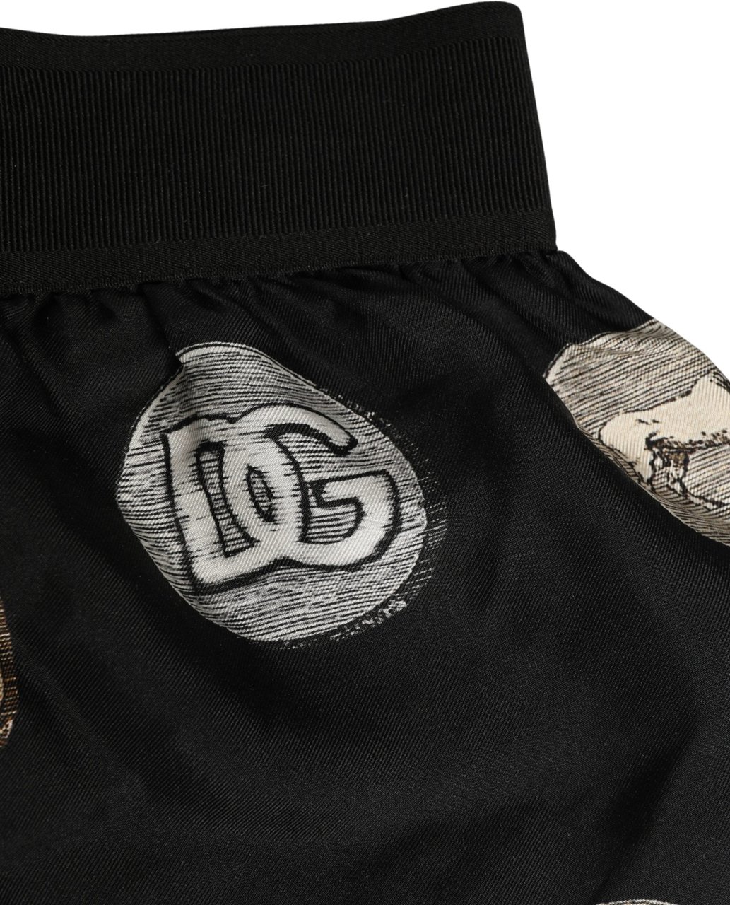 Dolce & Gabbana Black Ancient Coin Print Boxer Shorts Underwear Zwart