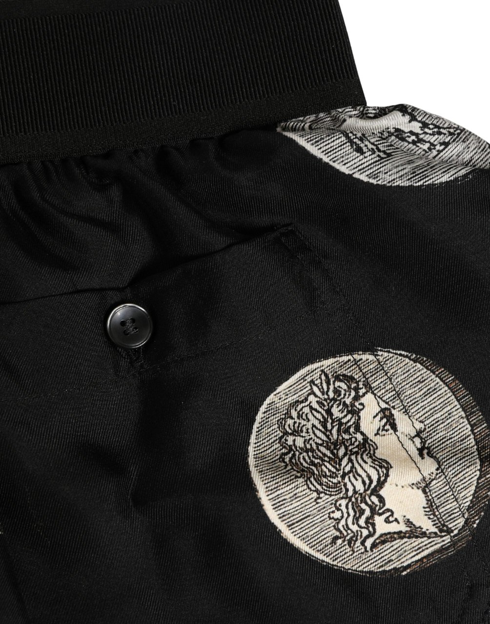 Dolce & Gabbana Black Ancient Coin Print Boxer Shorts Underwear Zwart