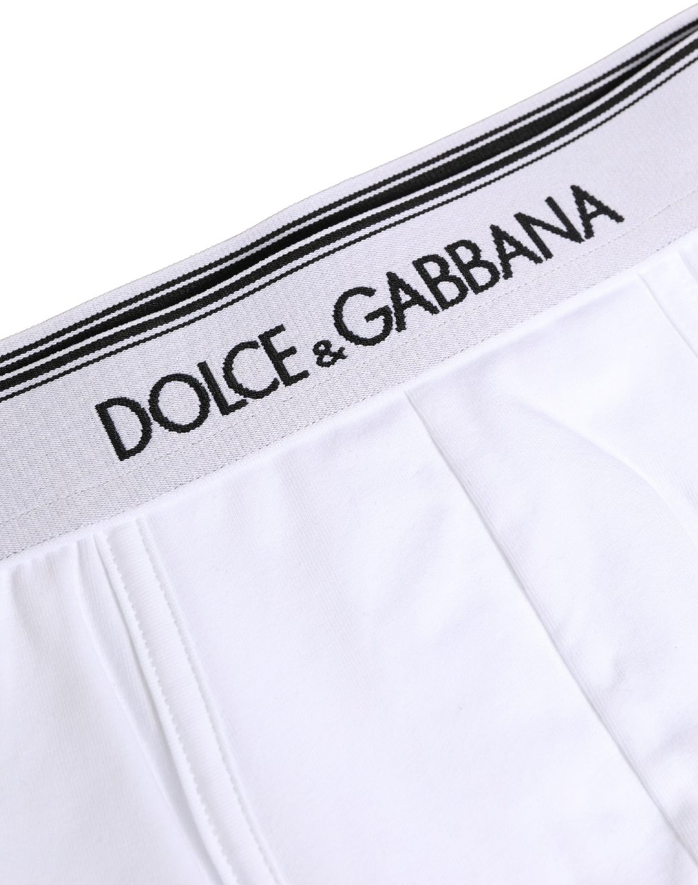 Dolce & Gabbana White Logo Waistband Cotton Boxer Underwear Wit