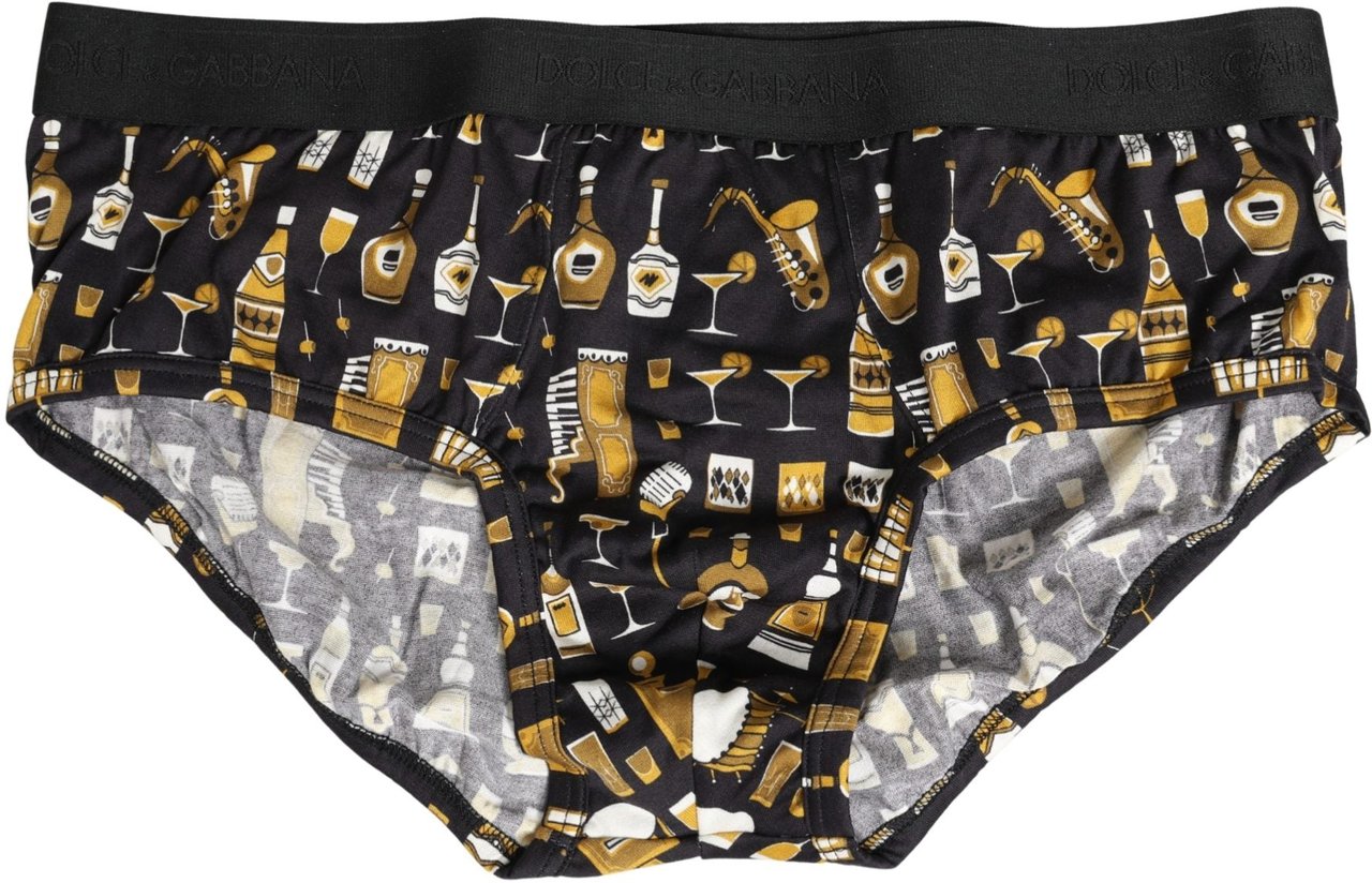Dolce & Gabbana Black Jazz Cocktail Men Brando Brief Underwear Zwart