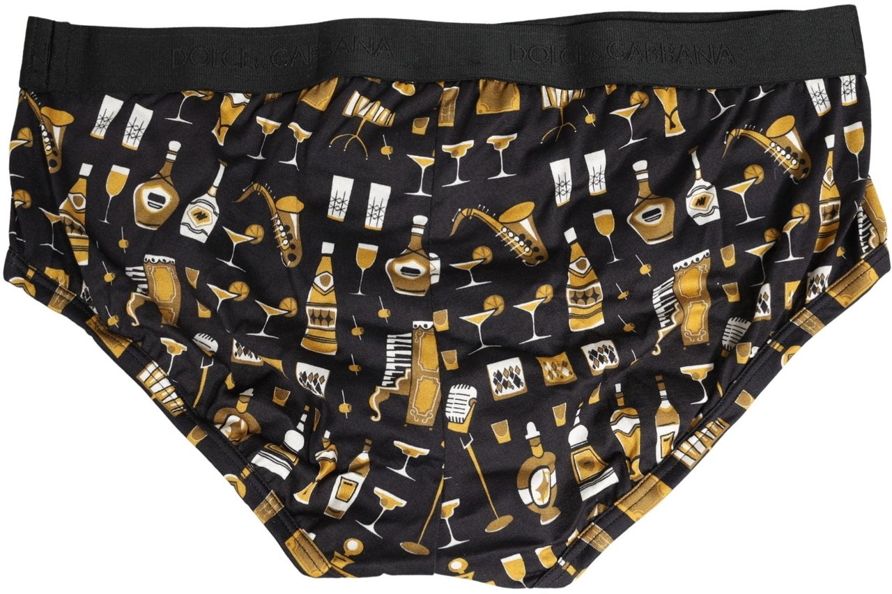 Dolce & Gabbana Black Jazz Cocktail Men Brando Brief Underwear Zwart