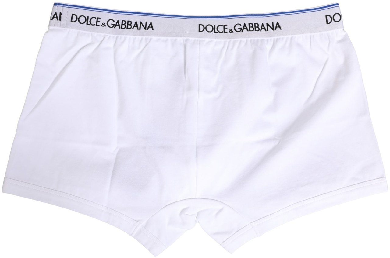 Dolce & Gabbana White Logo Waistband Regular Boxer Underwear Wit